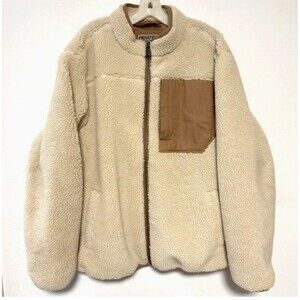 Duluth Trading Men Burly Sherpa Jacket LARGE Beige Winter Ski Outdoor